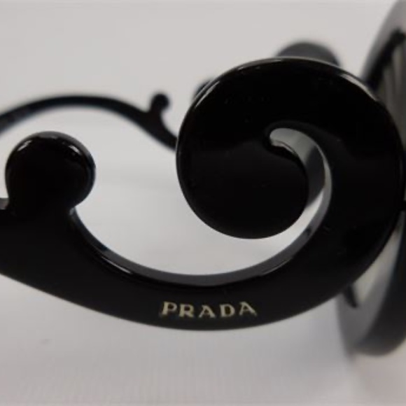 PRADA SUNGLASSES SPR 27N 55 22 1AB-3M1 135 2N BLACK MINIMAL BAROQUE - Picture 4 of 11
